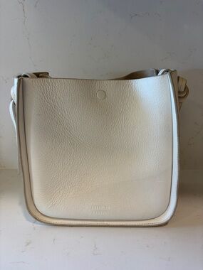 Loeffler Randall Cream Pebbled Leather Shoulder Bag